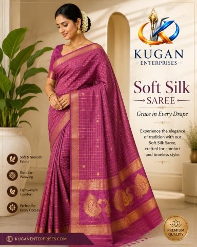Premium Soft Silk Saree – Magenta with Gold Zari Peacock Border